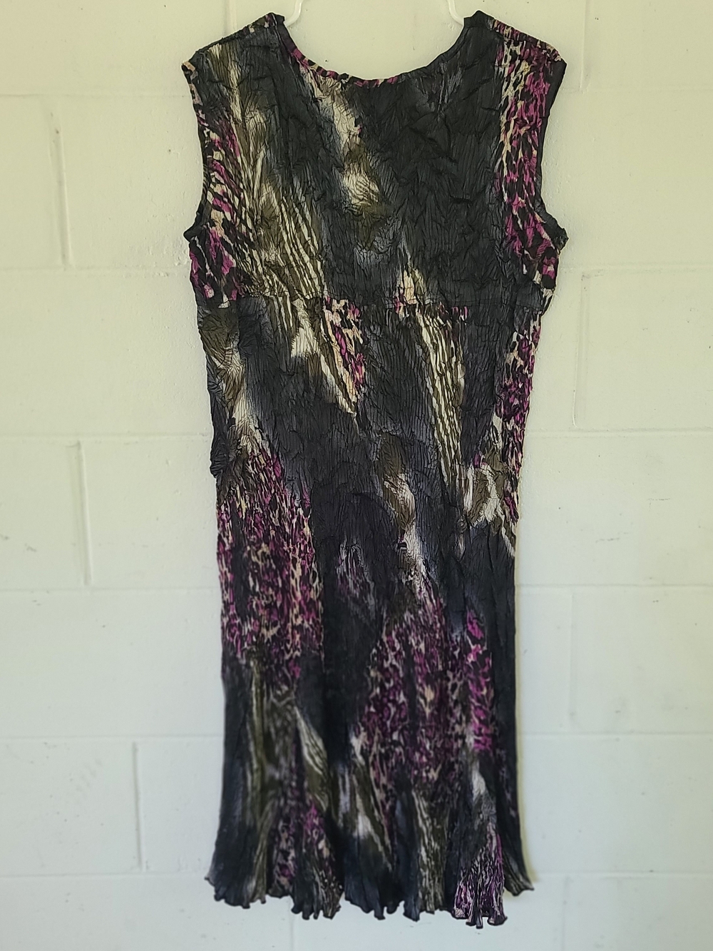 VTG Y2K Alberto Makali Crinkle Empire Dress Women boho Whimsygoth Fairy Size 1X - Picture 9 of 9